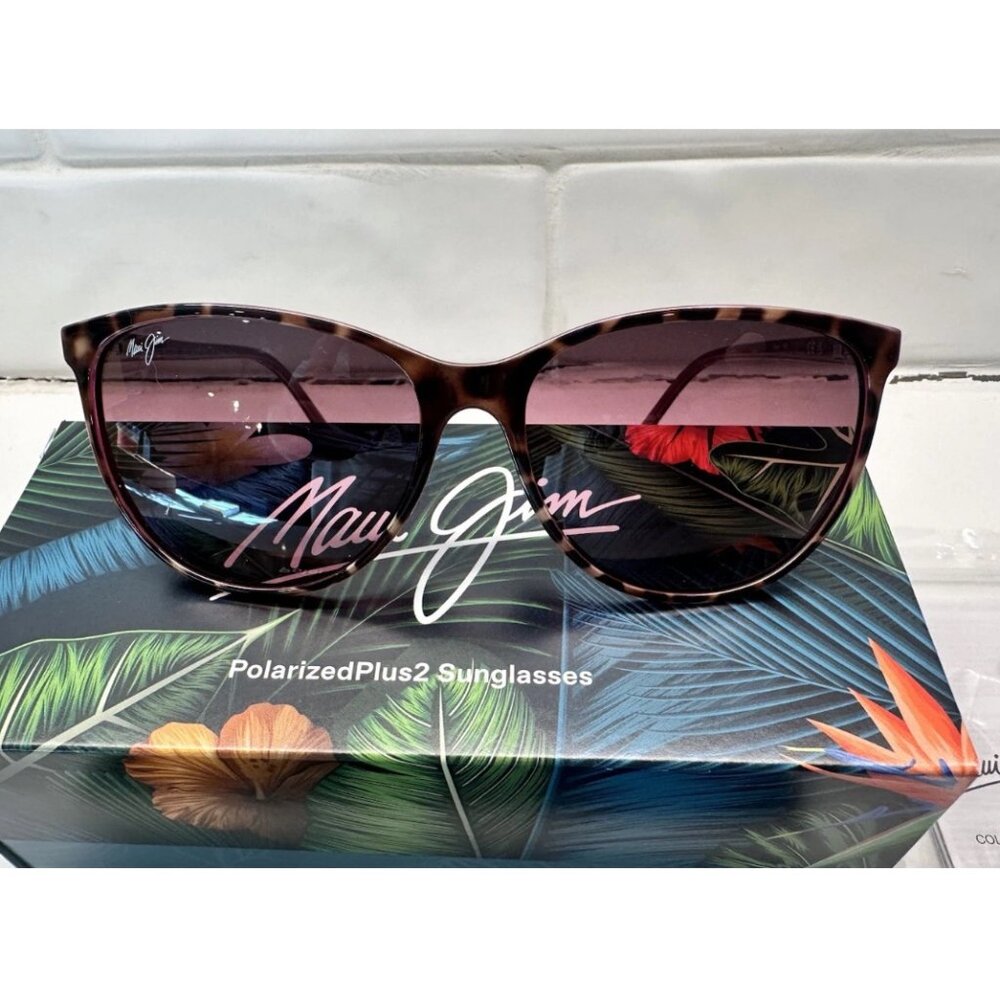 NEW Maui Jim Ocean Womens Polarized Sunglasses Turtoise w/ Raspberry MJ0723S-002 - Picture 2 of 7